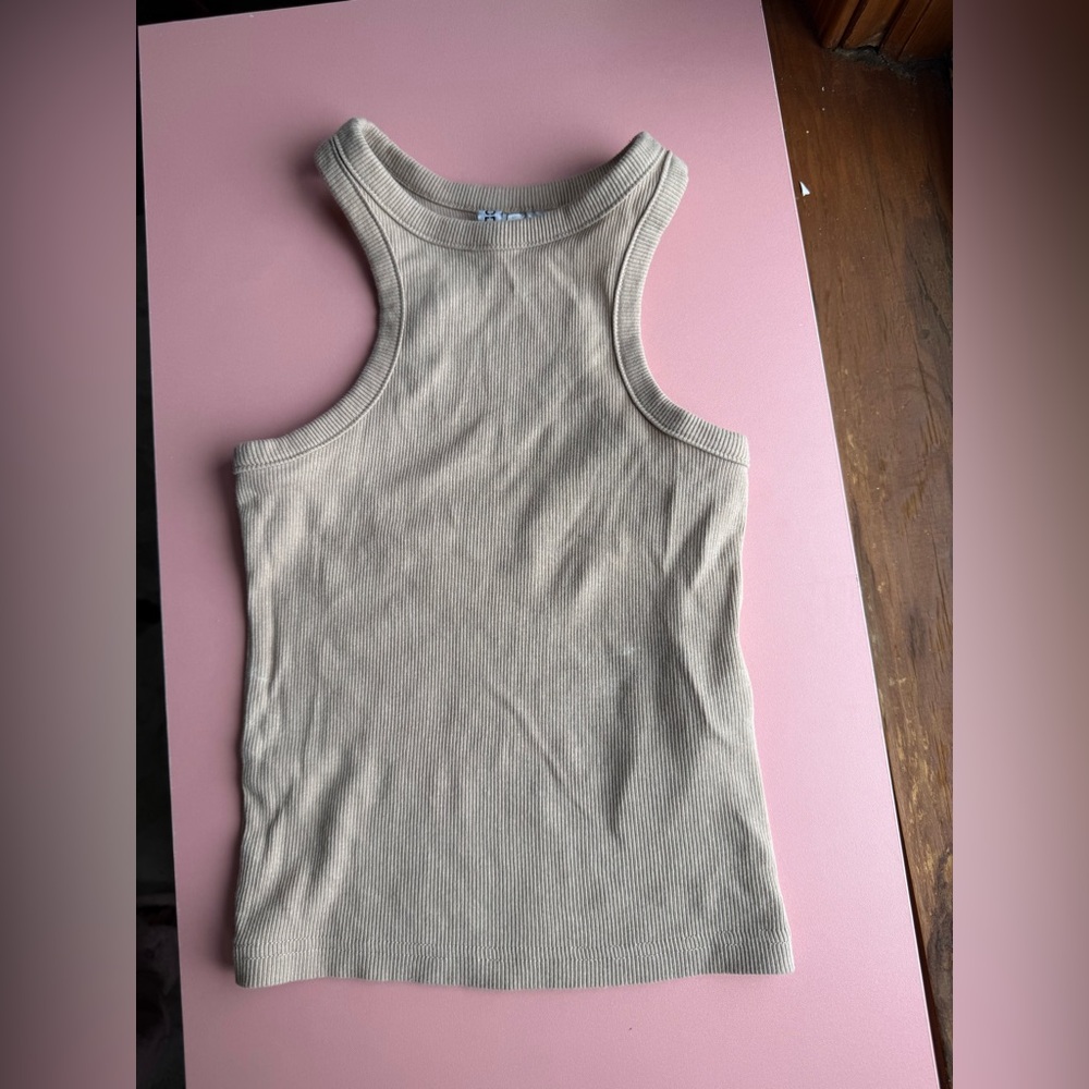 H&M Light Beige Ribbed Tank Top